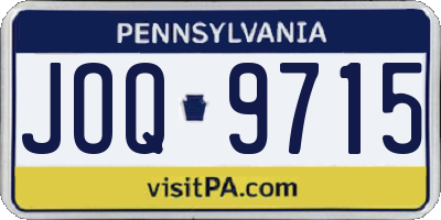 PA license plate JOQ9715