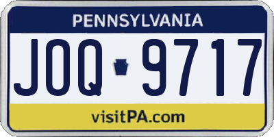 PA license plate JOQ9717