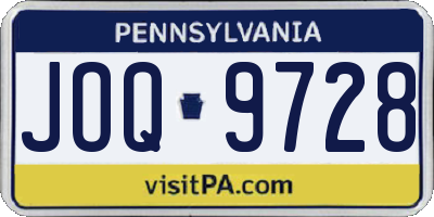 PA license plate JOQ9728