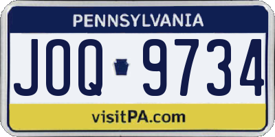 PA license plate JOQ9734
