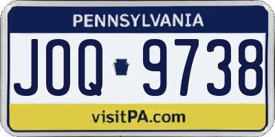 PA license plate JOQ9738