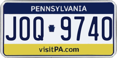 PA license plate JOQ9740