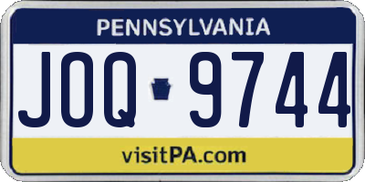 PA license plate JOQ9744