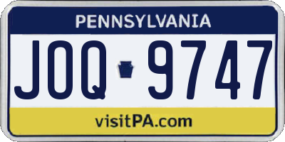 PA license plate JOQ9747