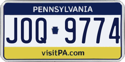 PA license plate JOQ9774