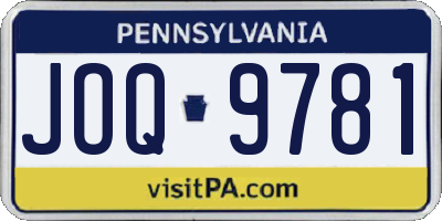 PA license plate JOQ9781