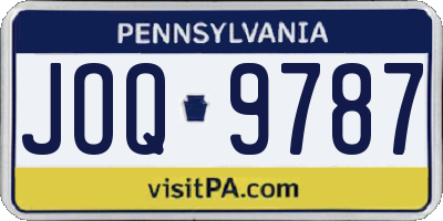 PA license plate JOQ9787