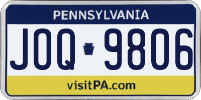 PA license plate JOQ9806