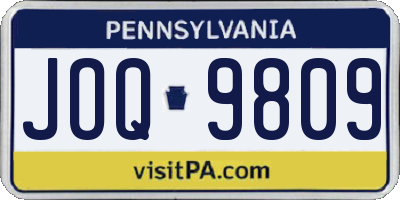 PA license plate JOQ9809