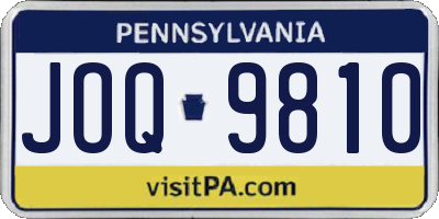 PA license plate JOQ9810