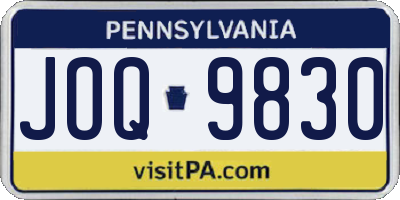 PA license plate JOQ9830