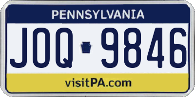 PA license plate JOQ9846