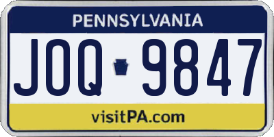 PA license plate JOQ9847
