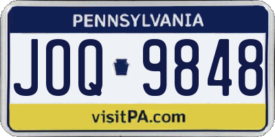 PA license plate JOQ9848