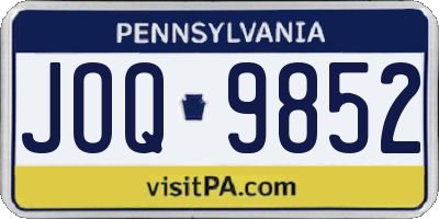 PA license plate JOQ9852