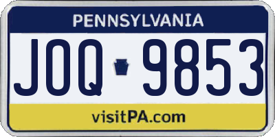 PA license plate JOQ9853