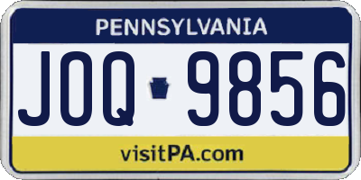 PA license plate JOQ9856