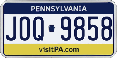 PA license plate JOQ9858