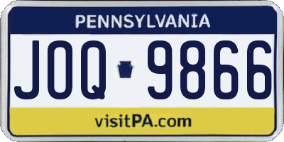 PA license plate JOQ9866