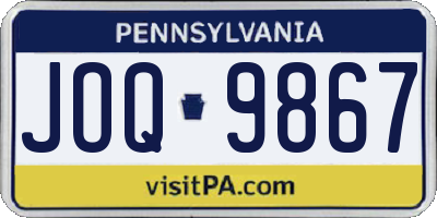 PA license plate JOQ9867