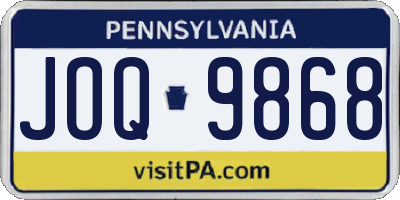 PA license plate JOQ9868