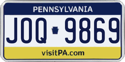 PA license plate JOQ9869