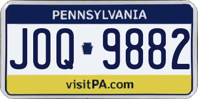 PA license plate JOQ9882