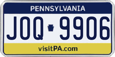 PA license plate JOQ9906