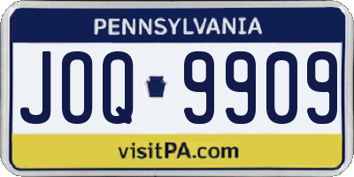PA license plate JOQ9909
