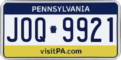PA license plate JOQ9921