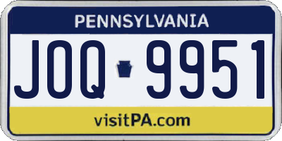 PA license plate JOQ9951