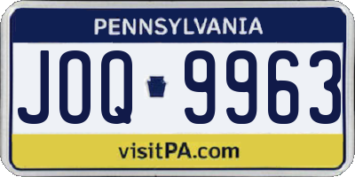 PA license plate JOQ9963