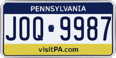 PA license plate JOQ9987