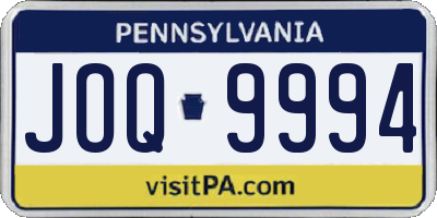 PA license plate JOQ9994
