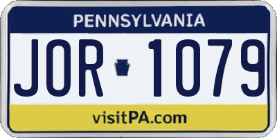 PA license plate JOR1079