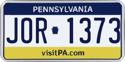 PA license plate JOR1373
