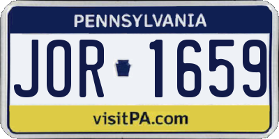 PA license plate JOR1659