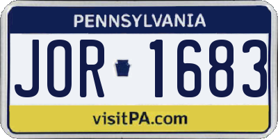 PA license plate JOR1683