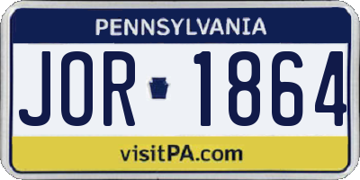PA license plate JOR1864