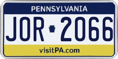 PA license plate JOR2066