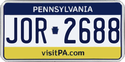 PA license plate JOR2688