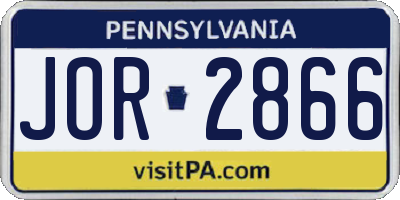 PA license plate JOR2866