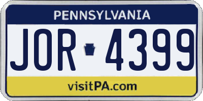 PA license plate JOR4399