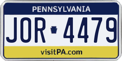 PA license plate JOR4479