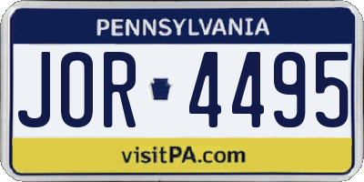 PA license plate JOR4495