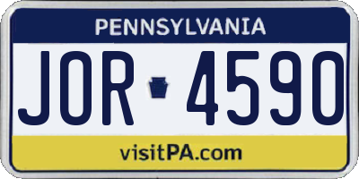 PA license plate JOR4590