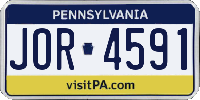 PA license plate JOR4591