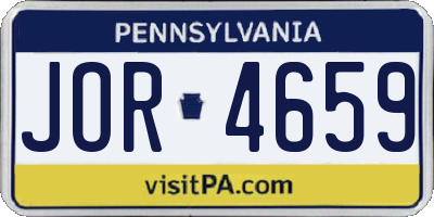 PA license plate JOR4659