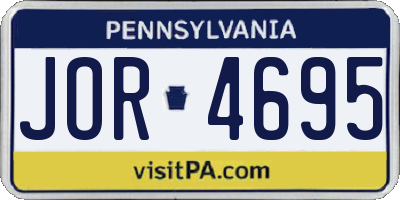 PA license plate JOR4695