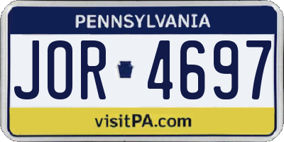 PA license plate JOR4697